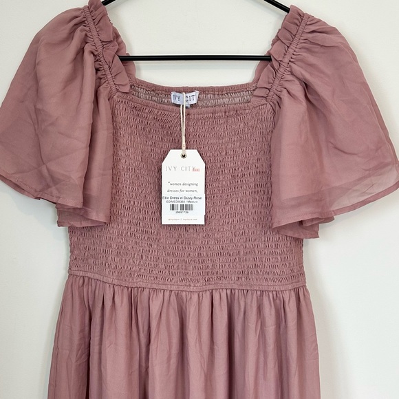 NWT Ivy City Co Ellie Dress in Mauve Dusty Rose - Size: Medium - Picture 2 of 6